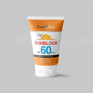 Ever Glow Whitening Sunblock SPF 60 – | Brightening & Broad Spectrum Protection | Sunblock | - 120 ML
